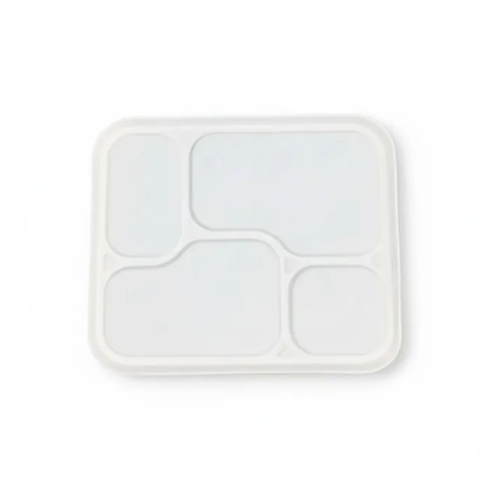 EcoPrime 5-compartment compostable bagasse meal tray