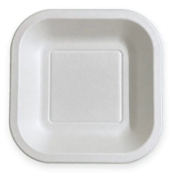 EcoPrime 6 inch square compostable bagasse plate